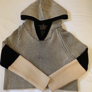 light pink and black cropped hoodie